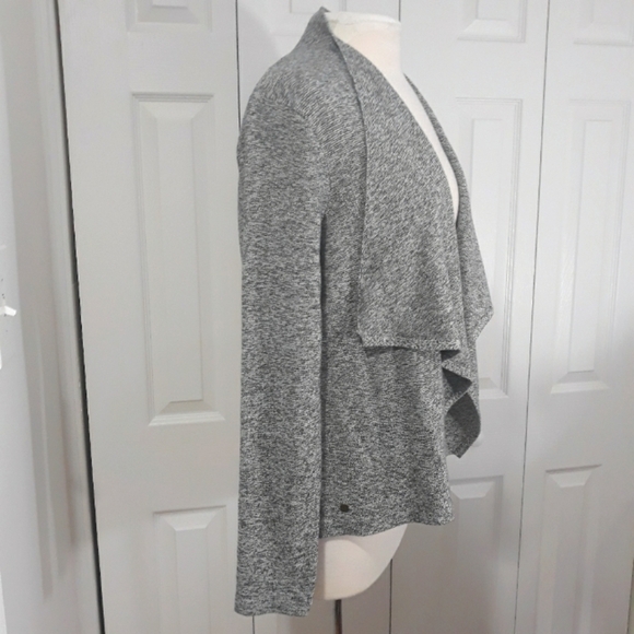 Shahalie women's cotton Blend gray knit Long-Sleeve open Cardigan size Large - Picture 3 of 12